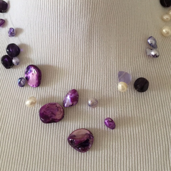 Purple 3 strand freshwater pearl illusion n… - Picture 2 of 3